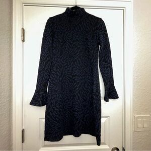 Hutch Anthropologie Mock Neck Bell Long Sleeve Straight Sheath Dress